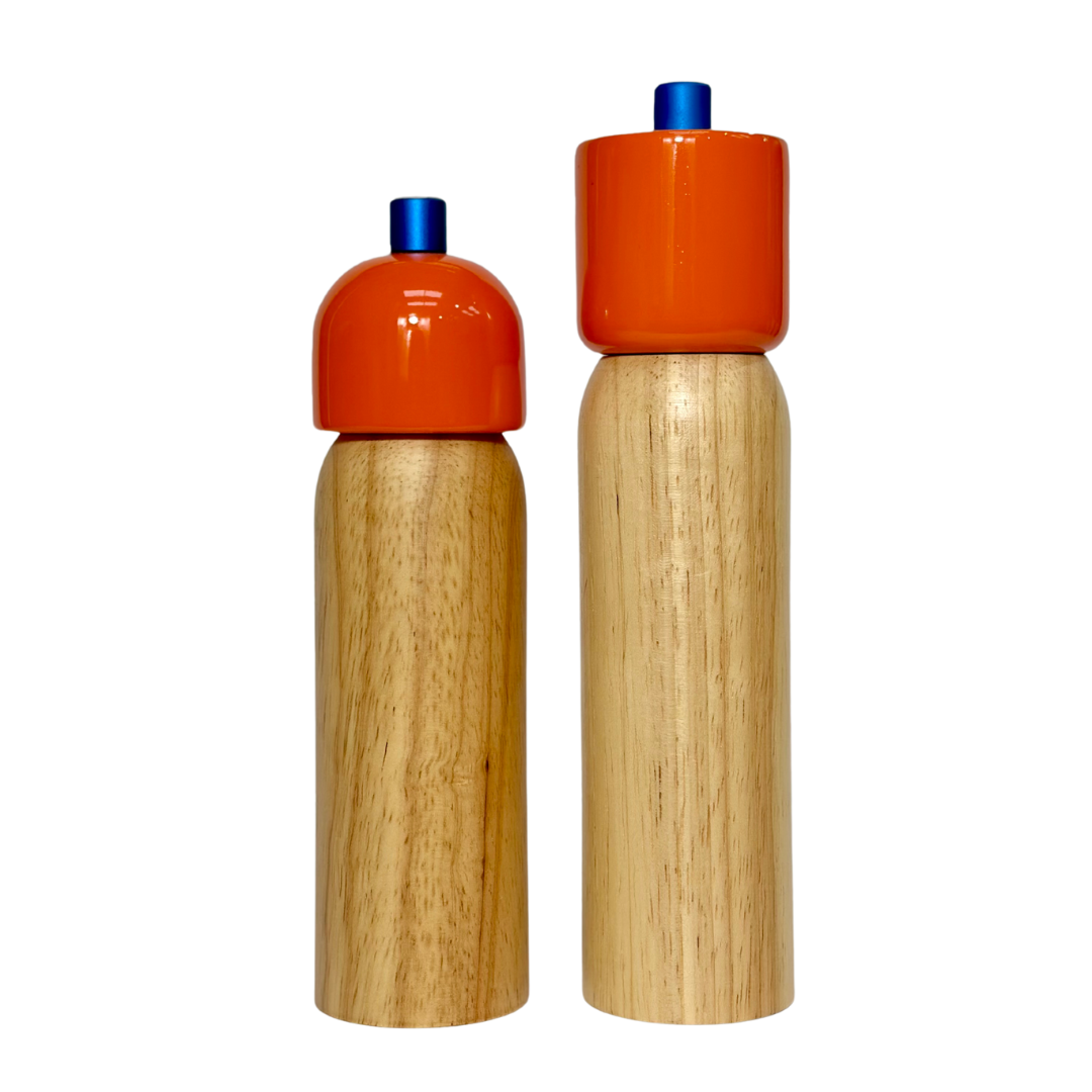 MÆGEN - Salt & Pepper Grinder - Orange & Blue: Large