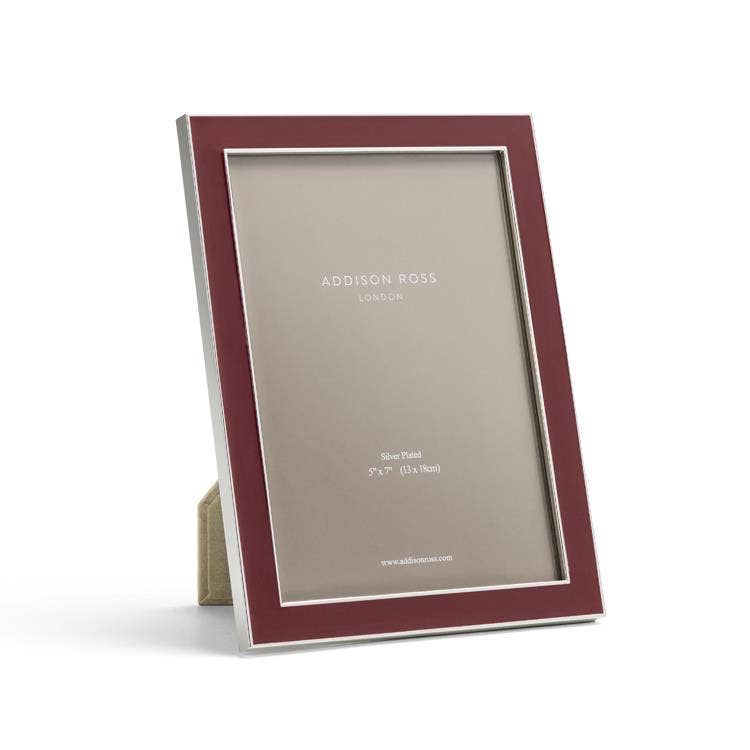 Maroon photo frame with 'Addison Ross' branding on a white background
