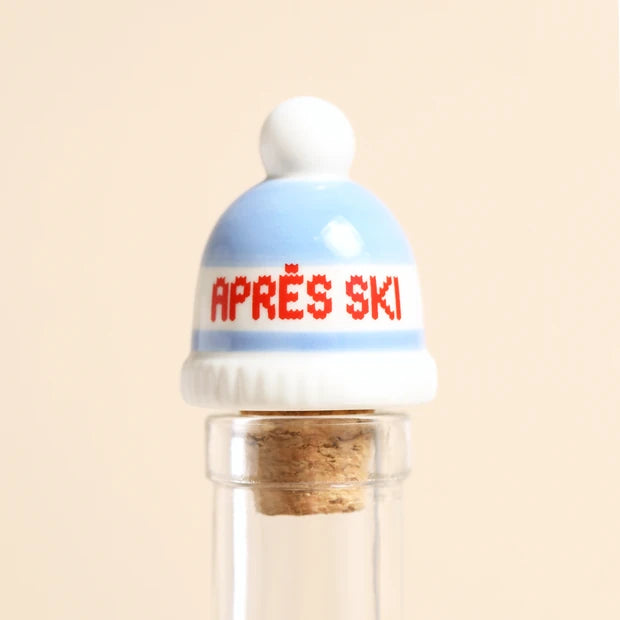 Lisa Angel Ceramic Après-Ski Blue Bobble Hat Bottle Stopper