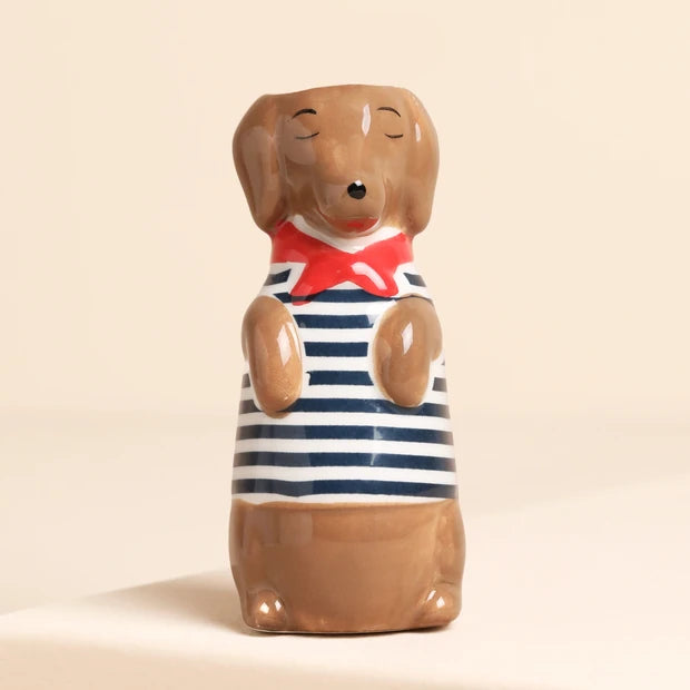 Lisa Angel Ceramic Sausage Dog Bud Vase