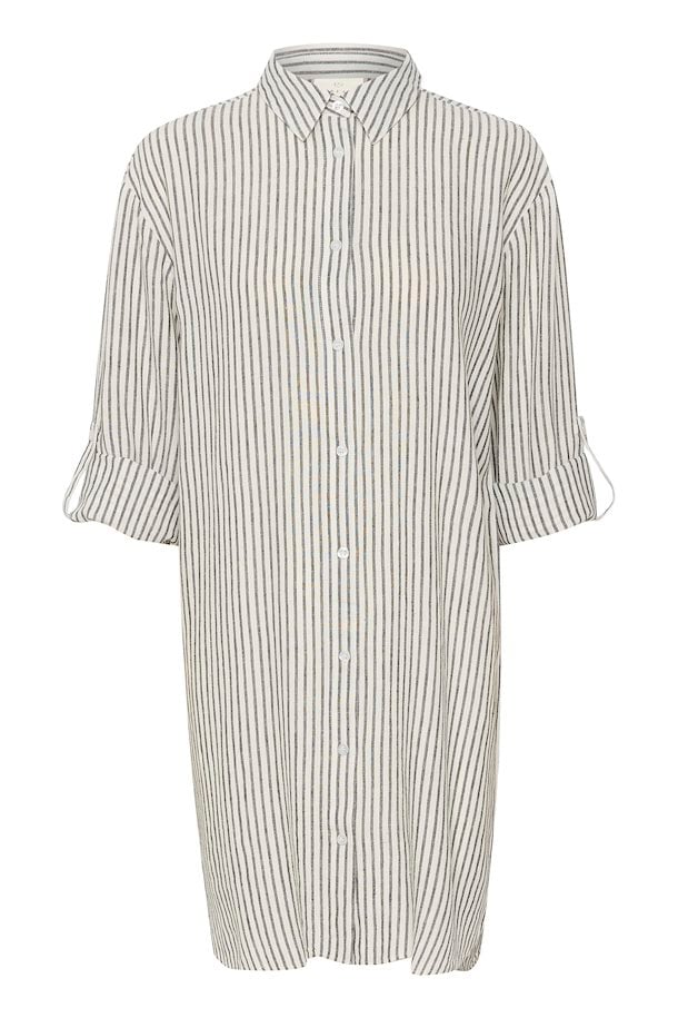 KAFFE Milia Shirt Dress in Chalk / Black Stripe