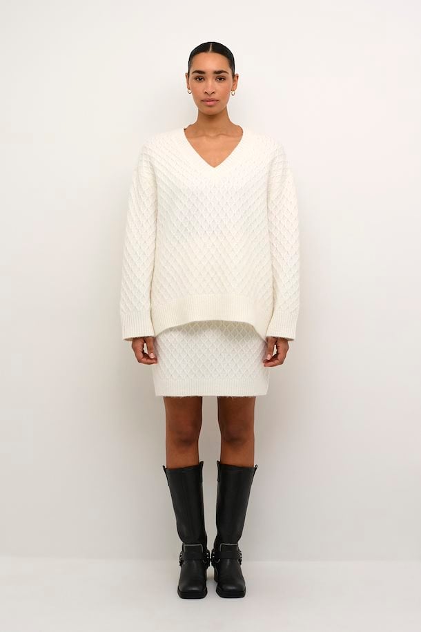 Kaffe Selma Knit Pullover in Chalk