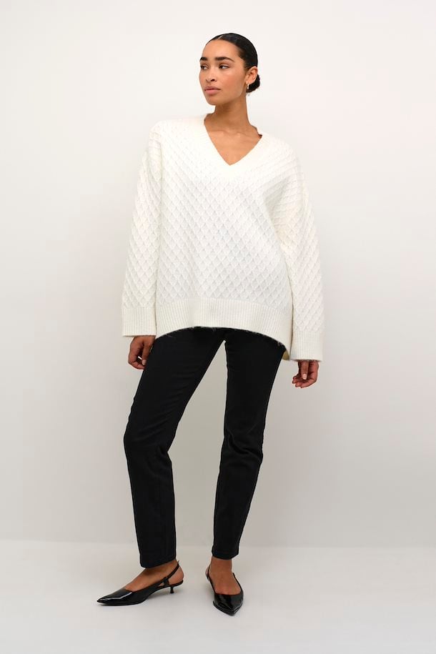 Kaffe Selma Knit Pullover in Chalk