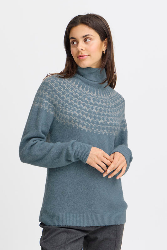 Fransa Isabella Pullover in Citadel Mix