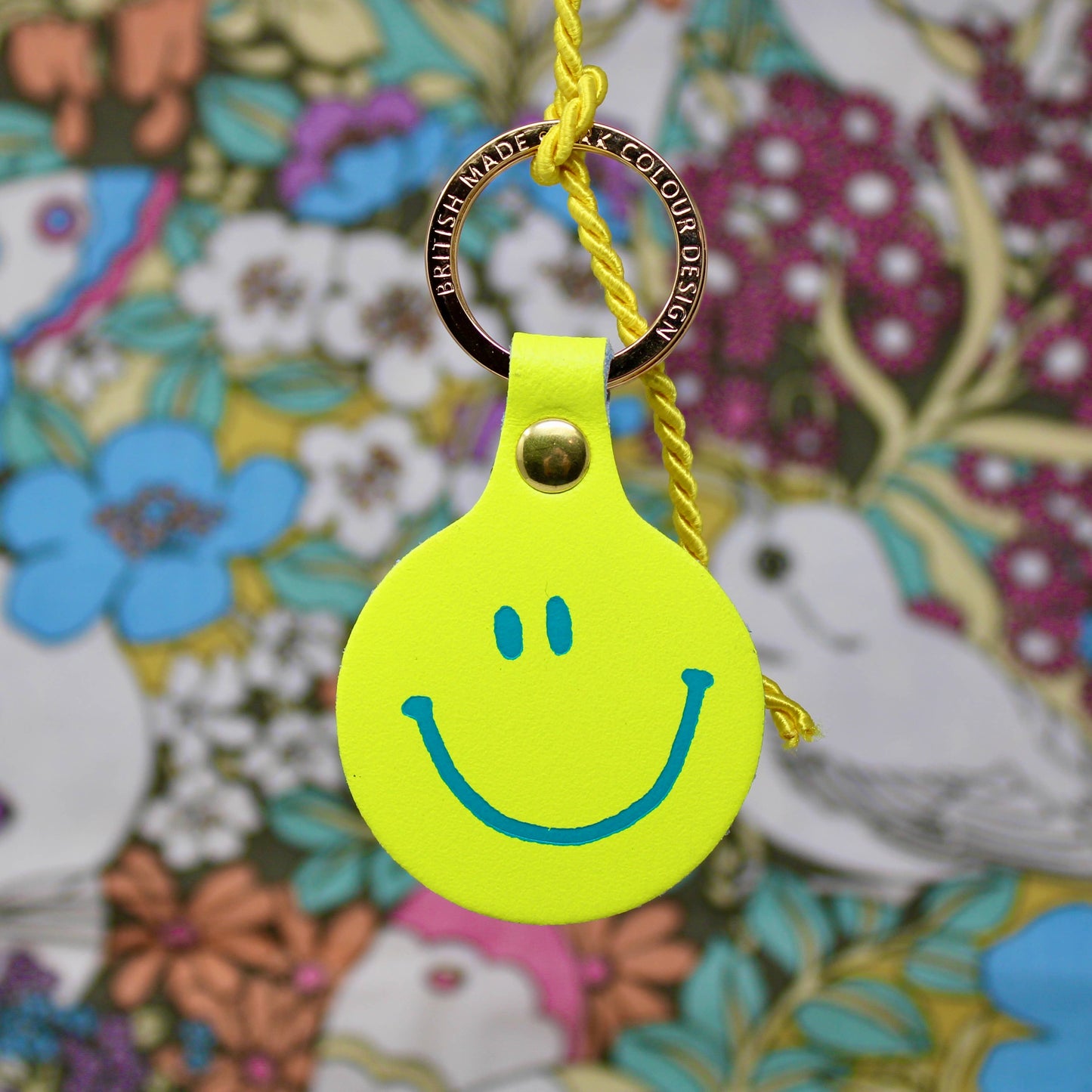 Feeling Lush Smilie Face Key Fob: Green