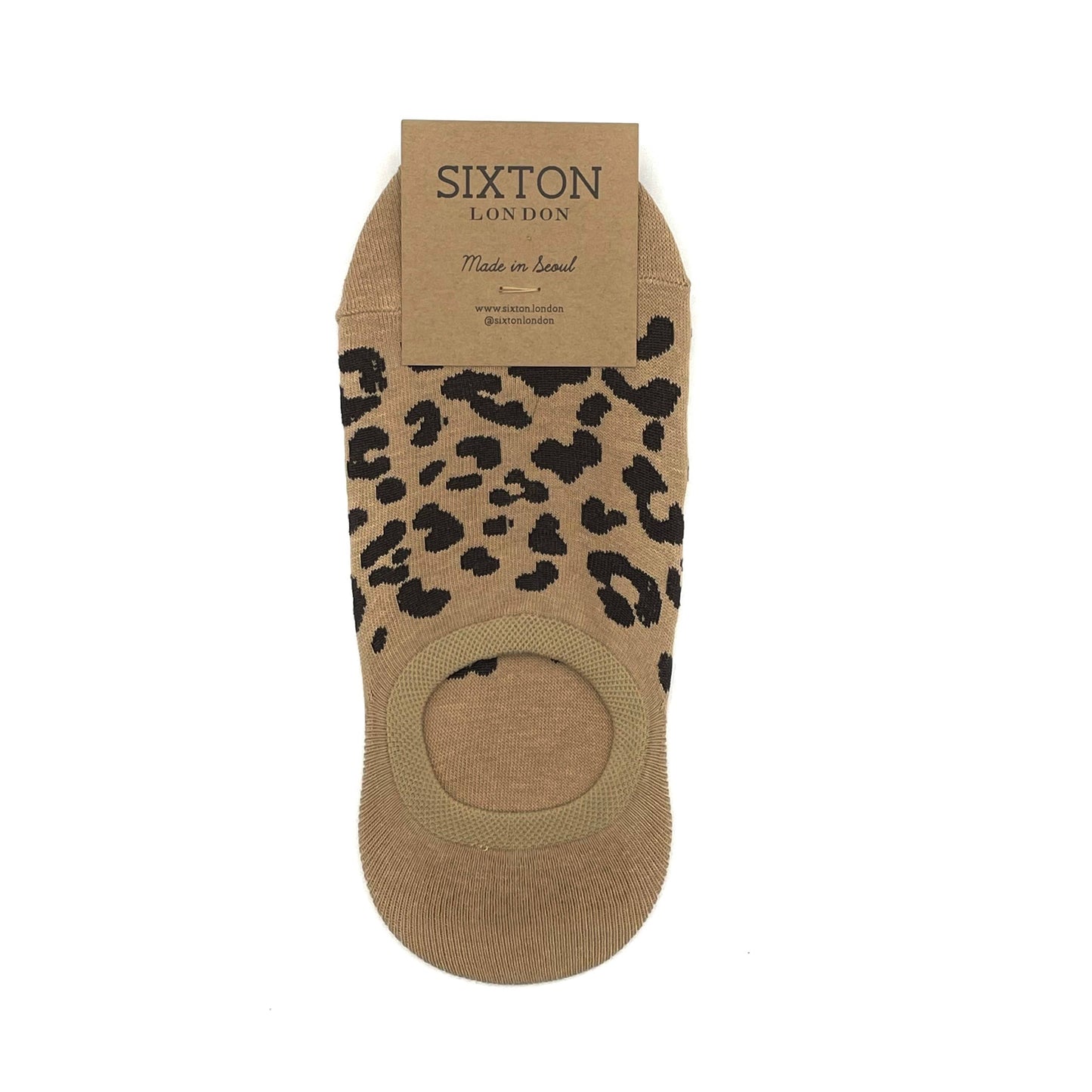 Sixton Leopard print trainer socks: Pink