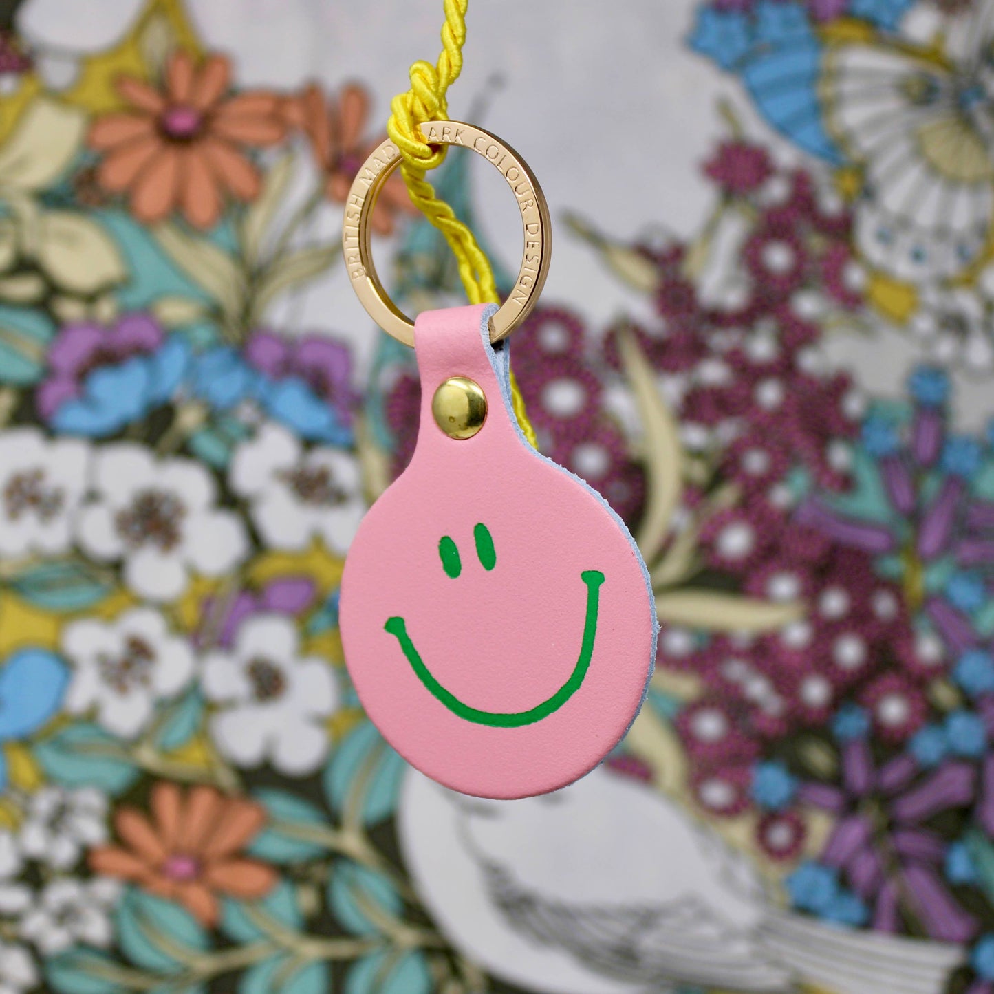 Feeling Lush Smilie Face Key Fob: Green