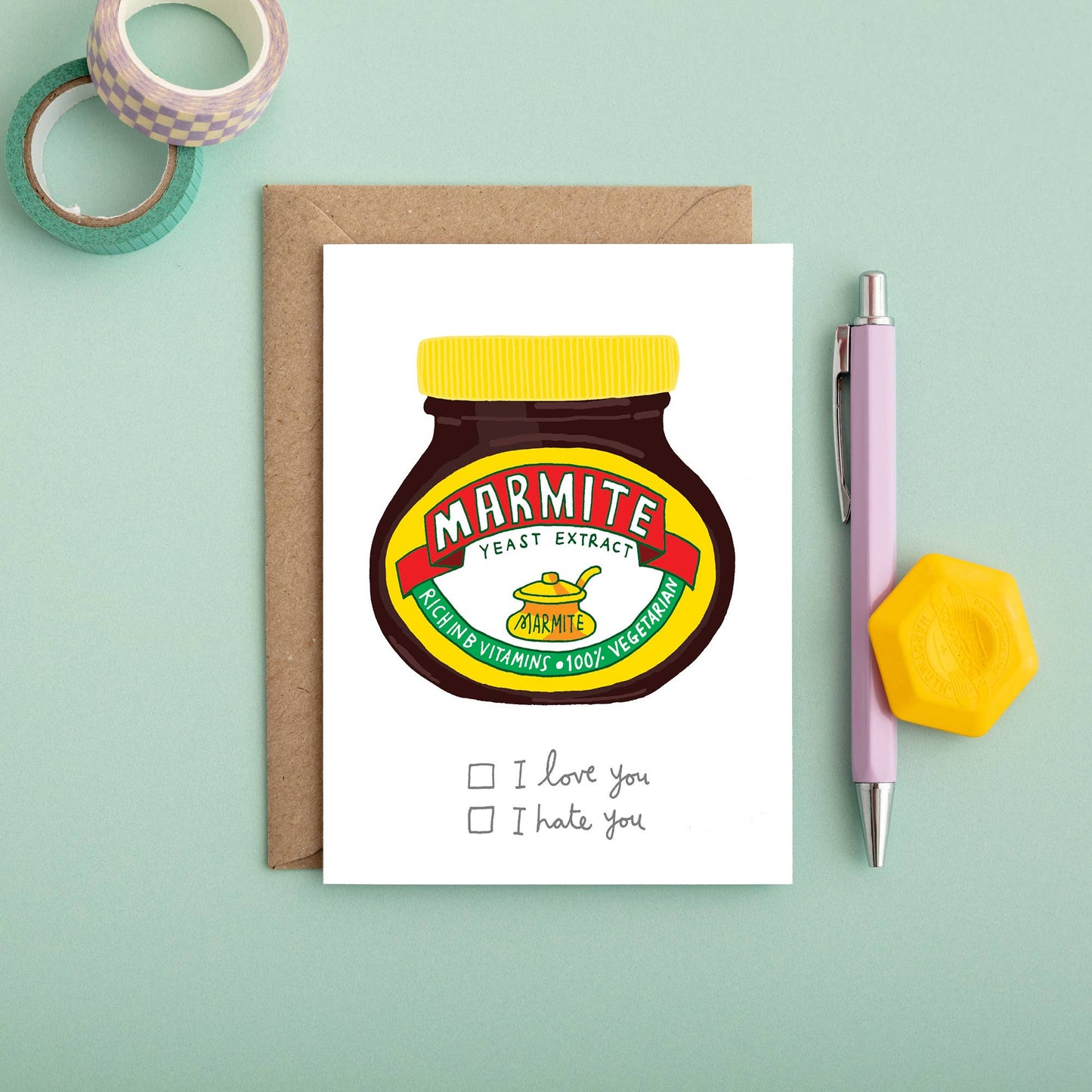 You've Got Pen On Your Face Marmite Greeting Card