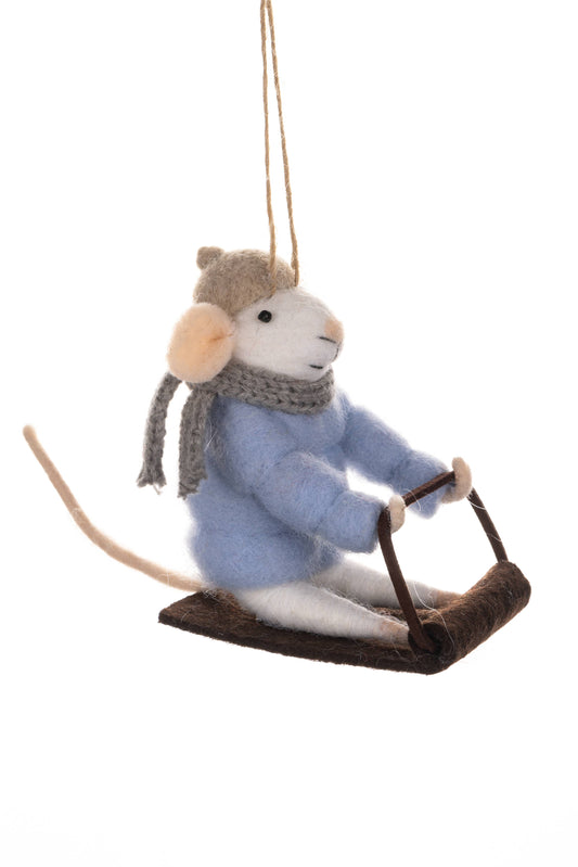 Sledging Mouse Decoration