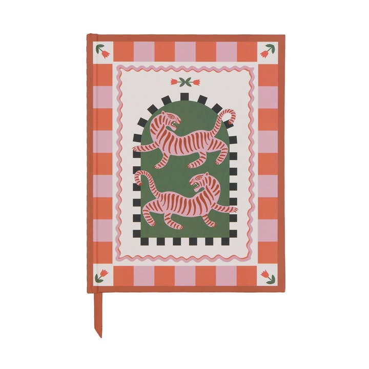 Notebook with tiger design on a white background