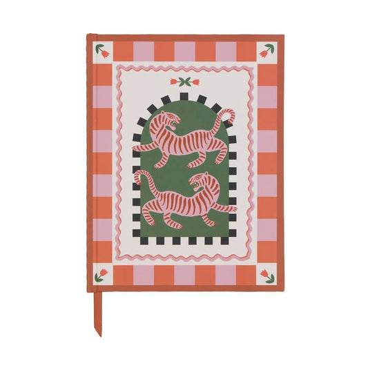 Notebook with tiger design on a white background