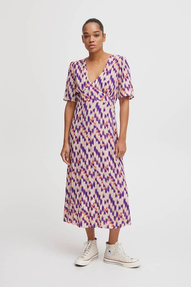 ICHI Meldoy Dress in Deep Blue