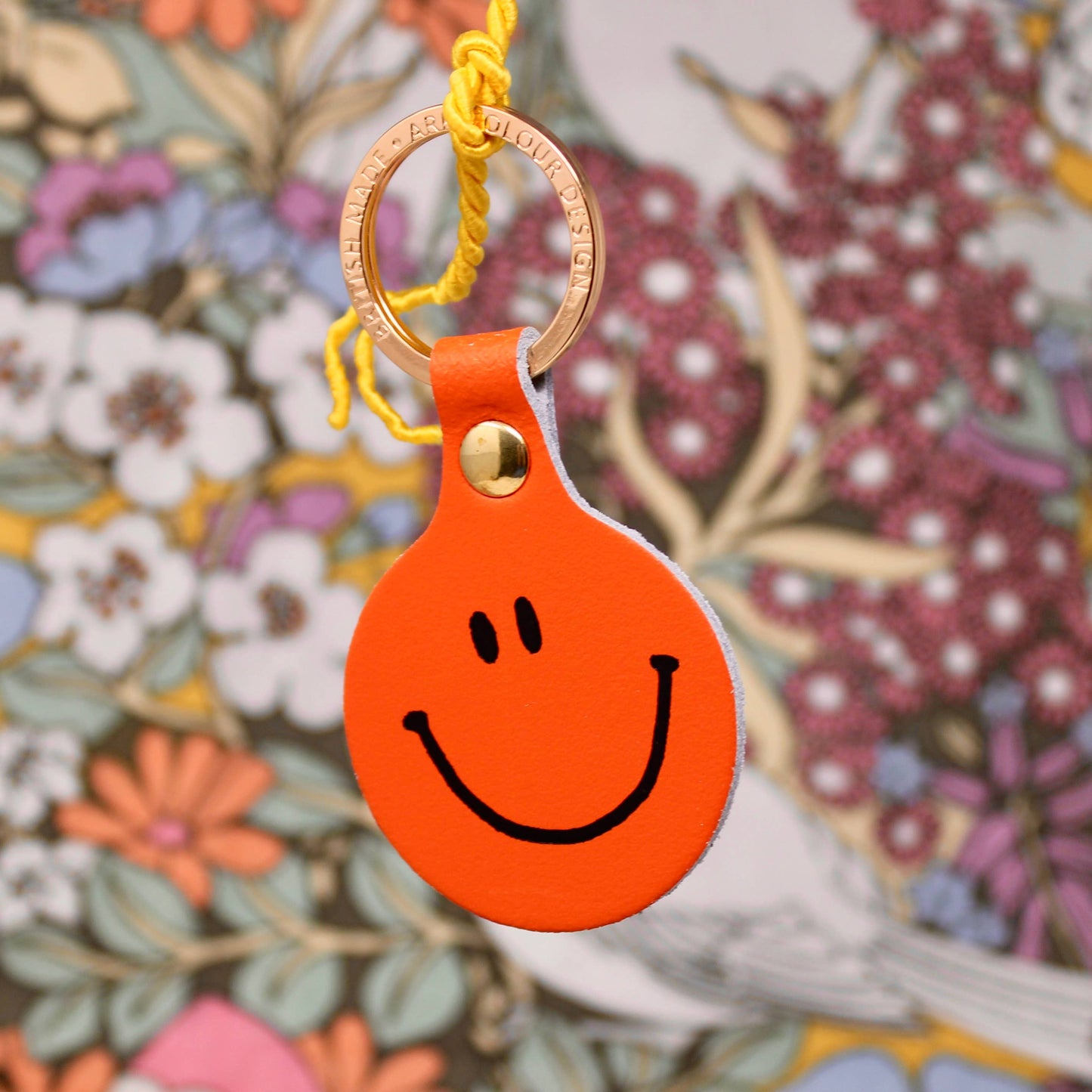 Feeling Lush Smilie Face Key Fob: Green