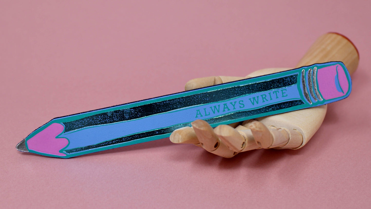 Always Write Pencil Bookmark: Hot Pink