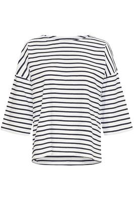 Fransa Siva Tee in Navy & White Stripe