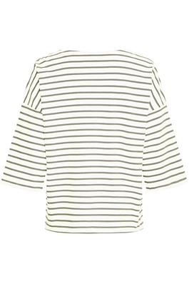 Fransa Siva Tee in Green & White Stripe