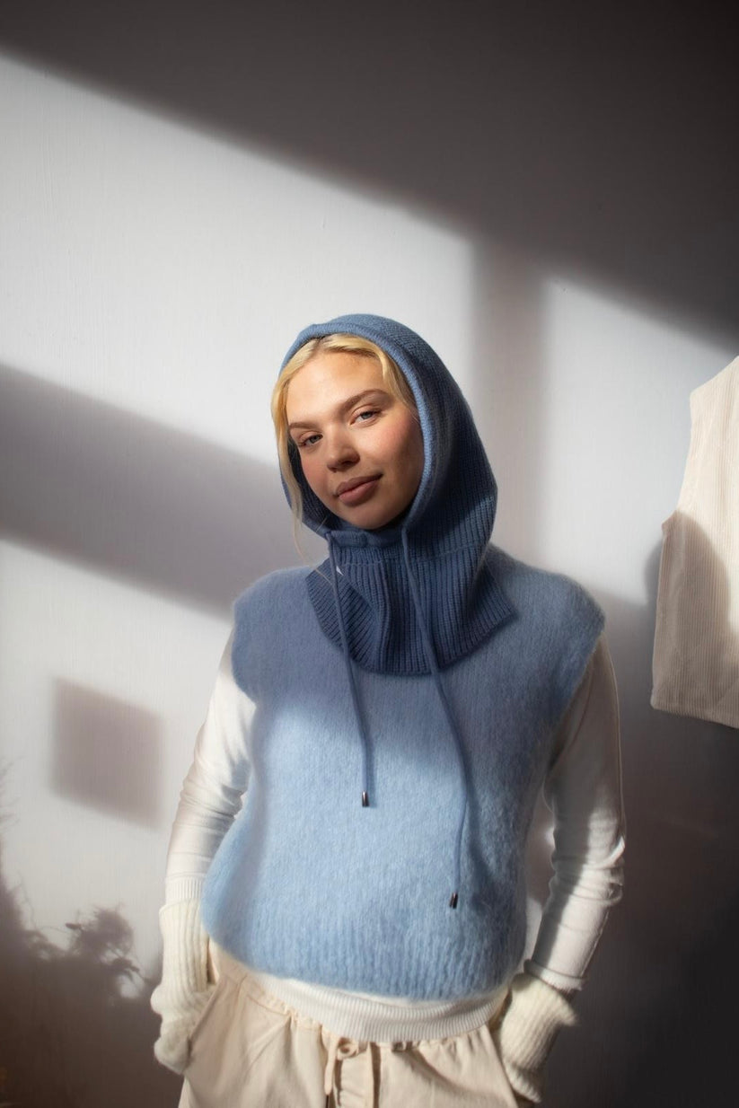 Ost London Marie Wool Balaclava -Blue