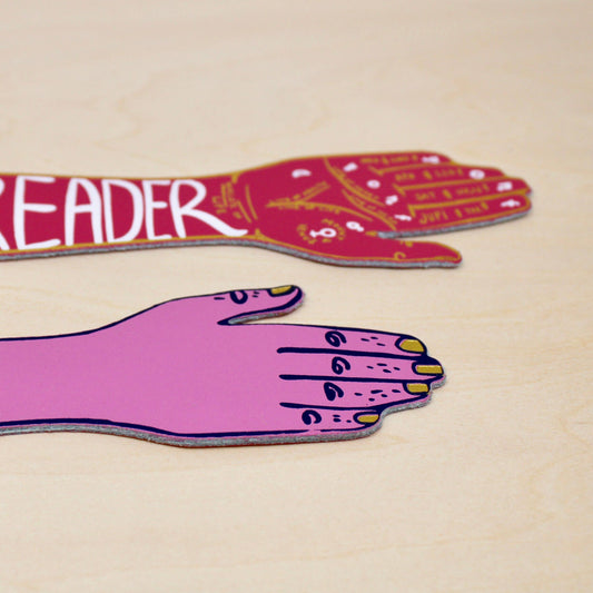 Palm Reader Fortune Teller Bookmark: Hot pink