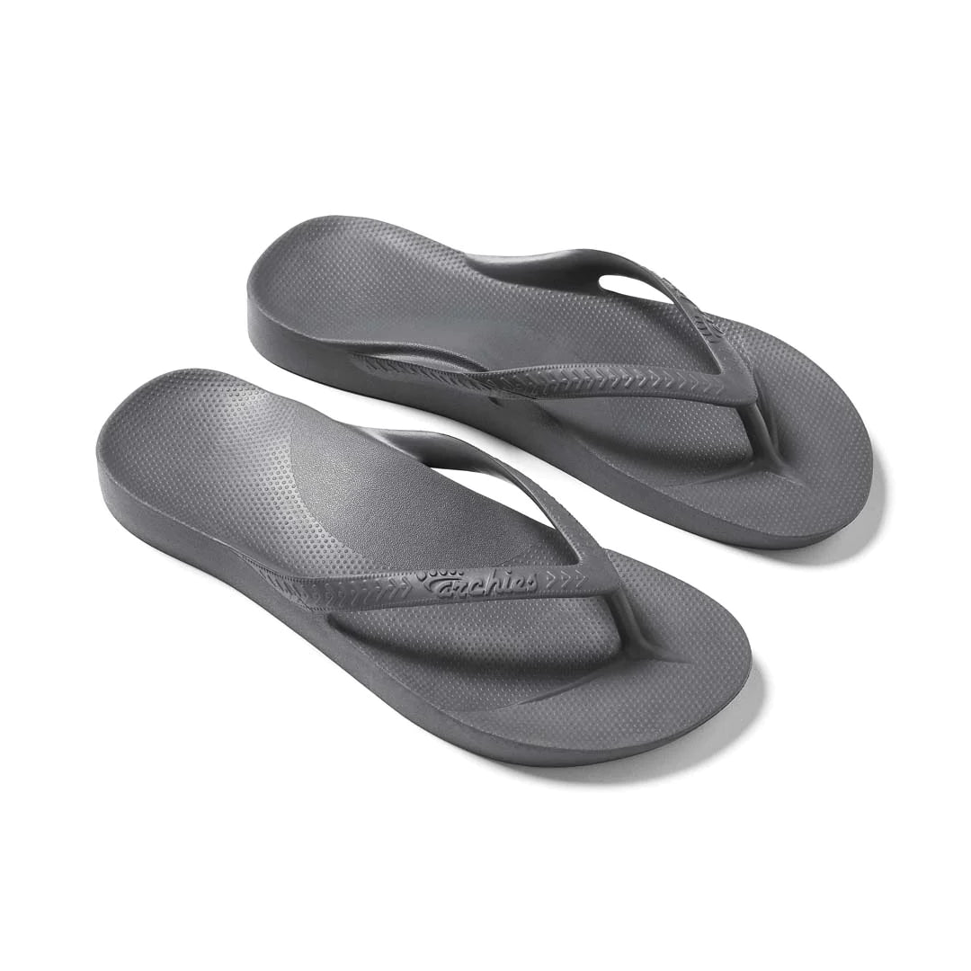 Archies Charcoal Arch Support Flip Flops - Classic