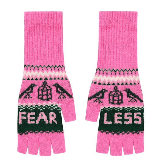 Black & Beech Fearless Fingerless Mittens in Bubblegum