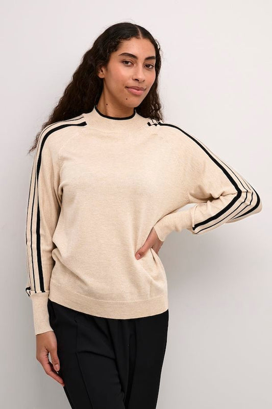 KAFFE Henriette Knit Pullover in Feather Grey Melange