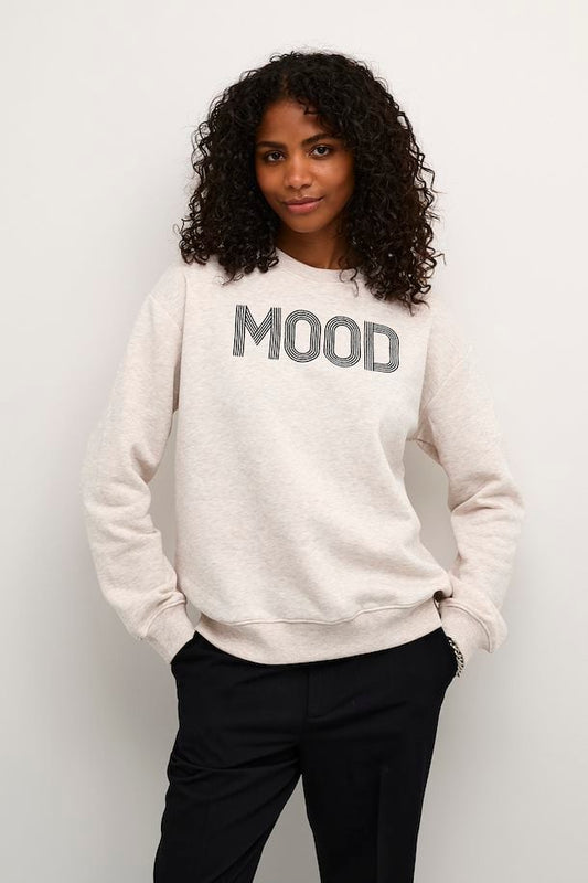 Kaffe Molly Sweat Shirt in Feather Gray Melange