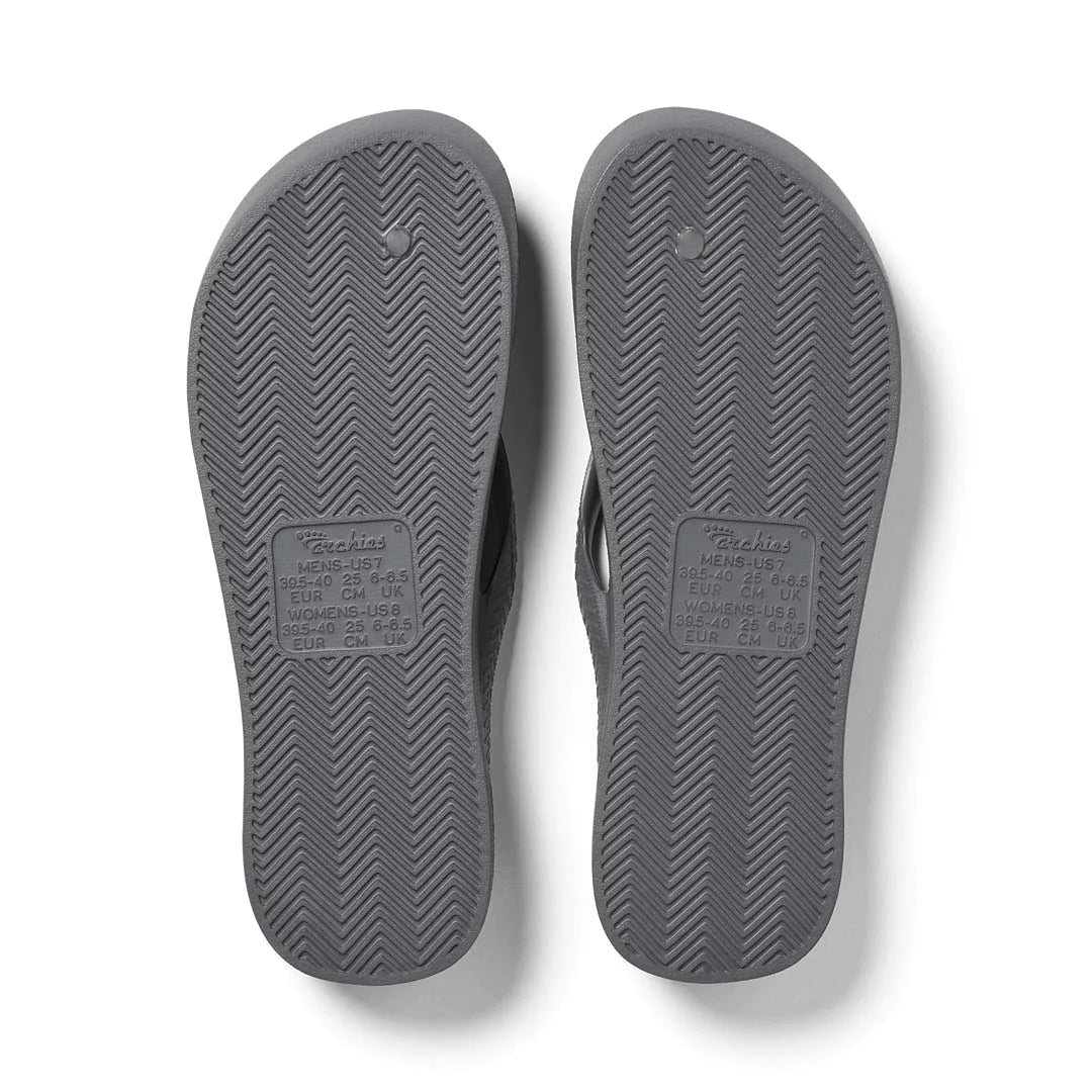 Archies Charcoal Arch Support Flip Flops - Classic