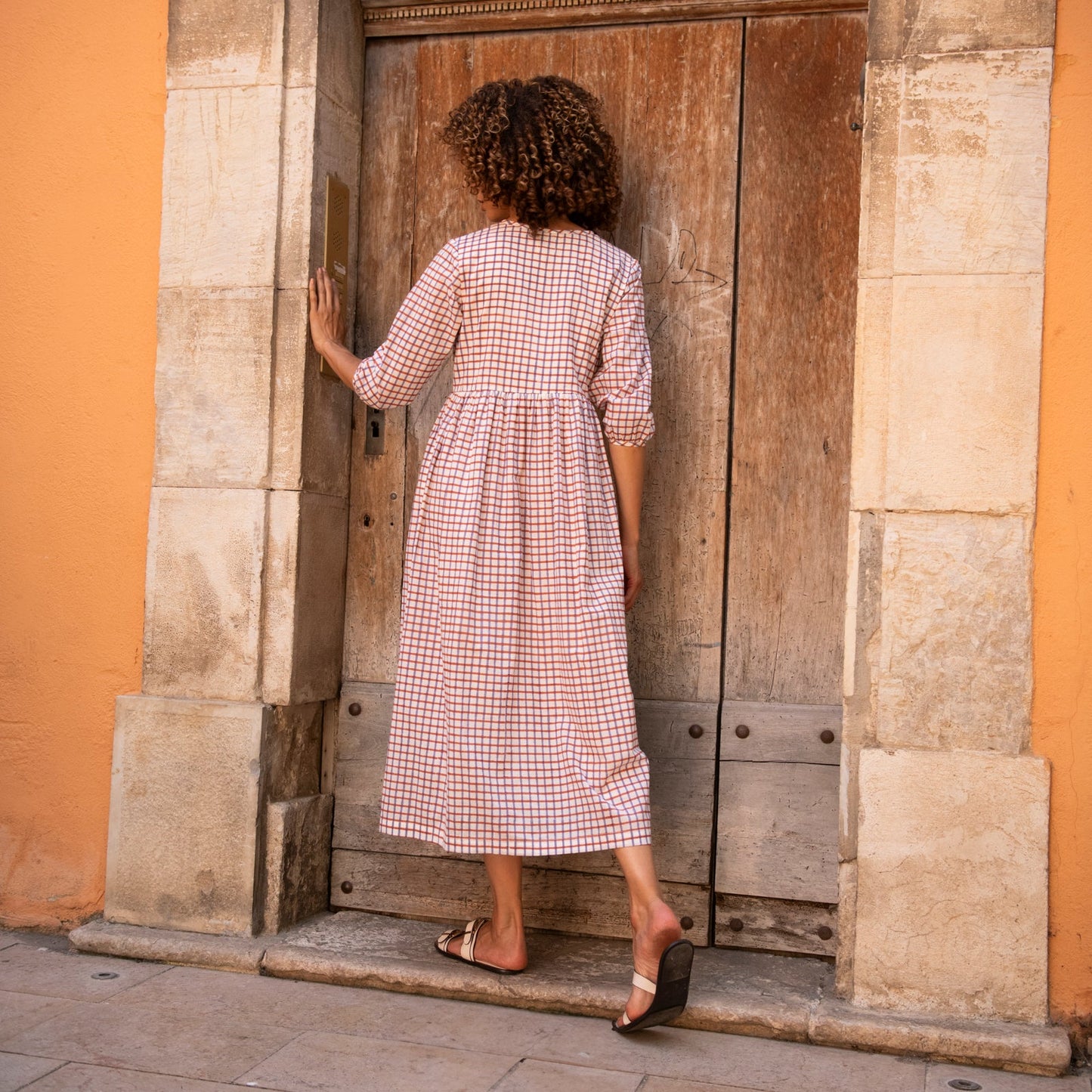 Zen Ethnic Colette Dress Croisette in Orange Lilac