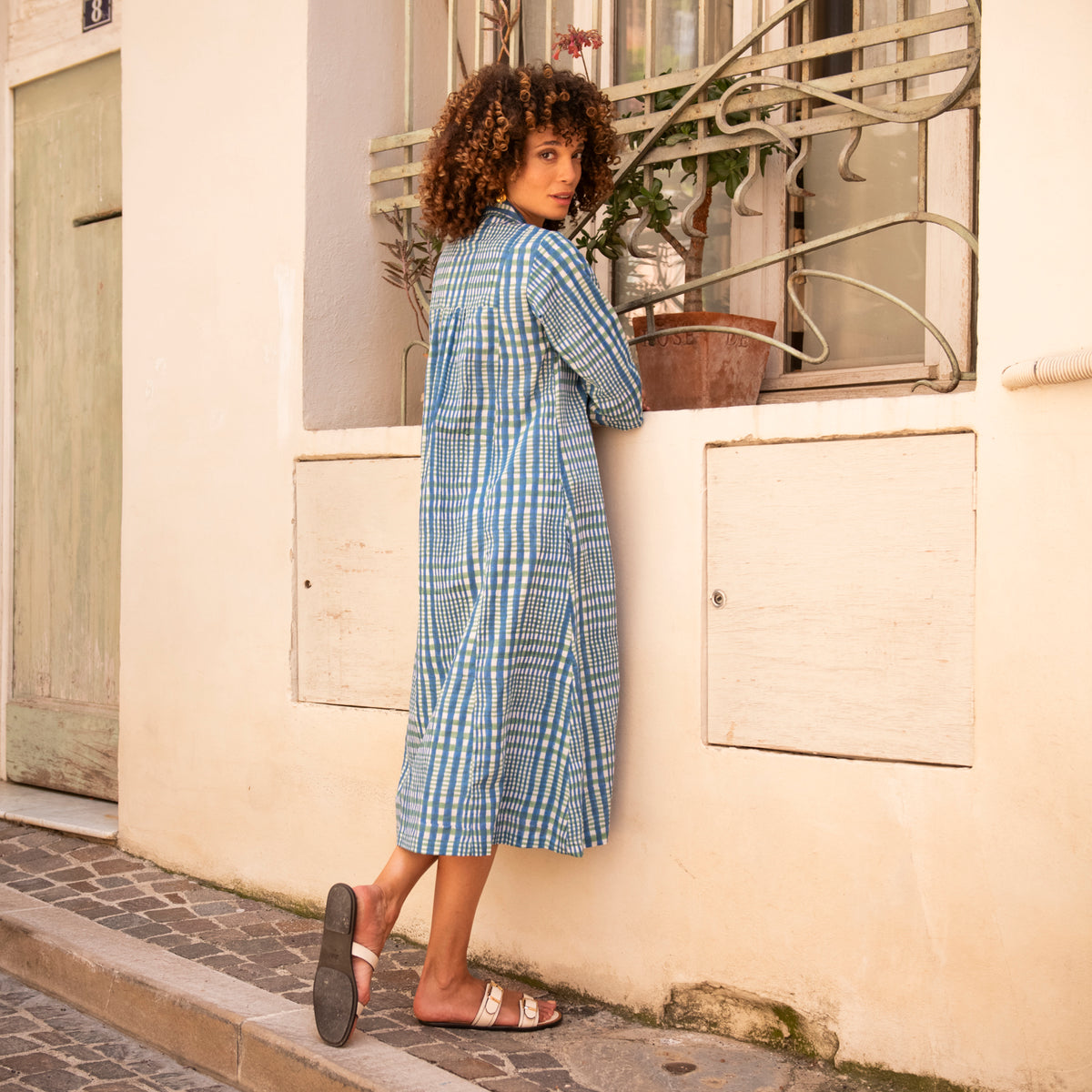 Zen Ethnic Mia Nissa Dress in Blue Green