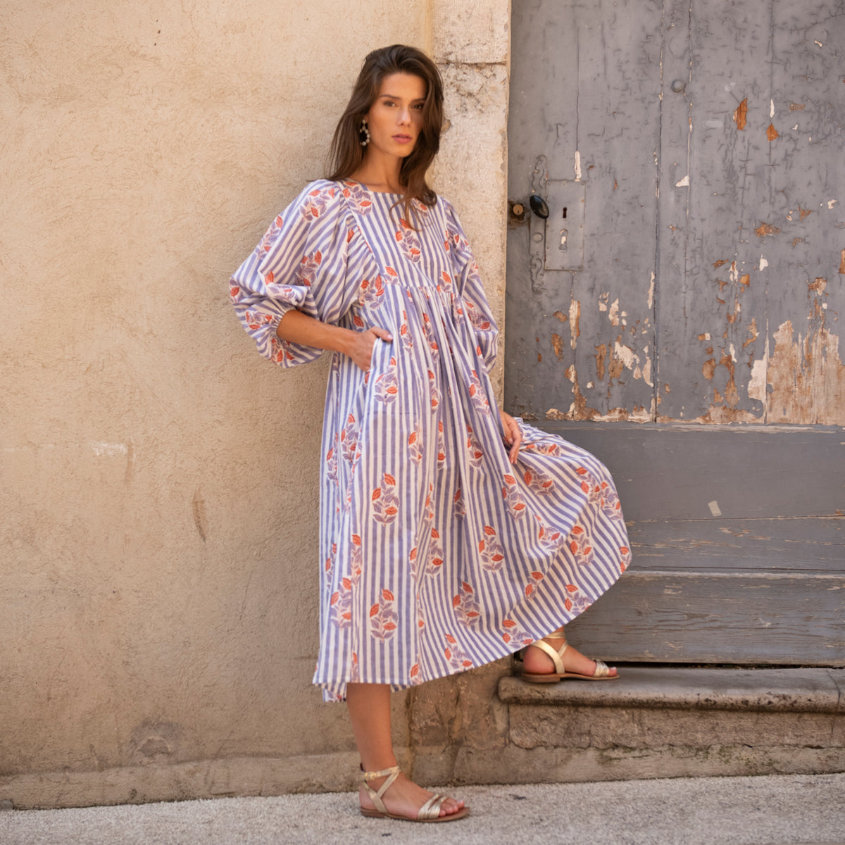 Zen Ethnic Lorette Beaulieu Dress in Lilac