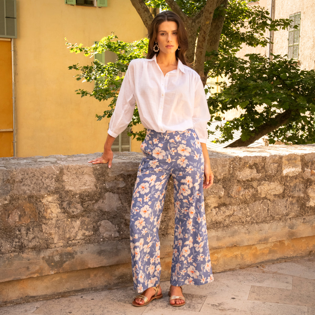 Zen Ethnic Plain Cherry Shirt in White