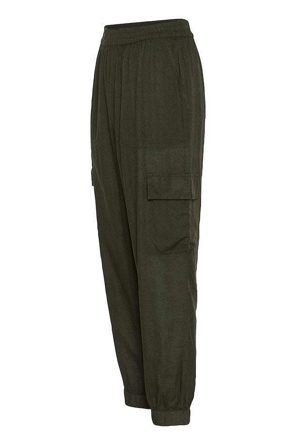 KAFFE Milia Cropped Pants in Forest Night