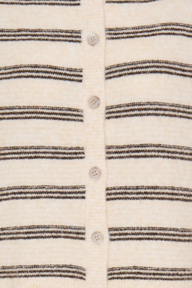 Fransa Kendra Cardigan in Oatmeal Stripe