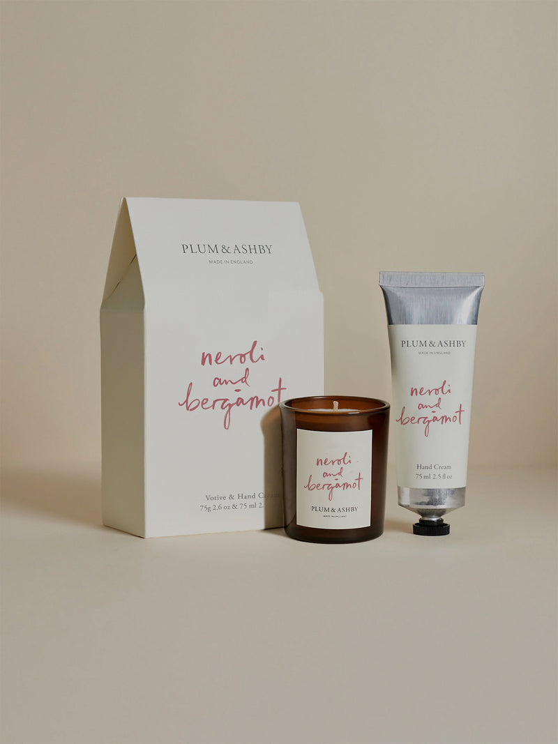 Plum & Ashby Neroli and Bergamot Votive Candle & Hand Cream
