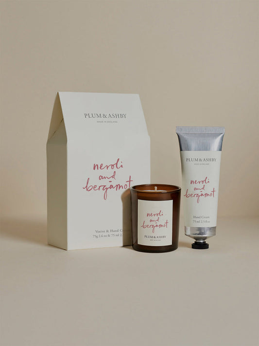 Plum & Ashby Neroli and Bergamot Votive Candle & Hand Cream