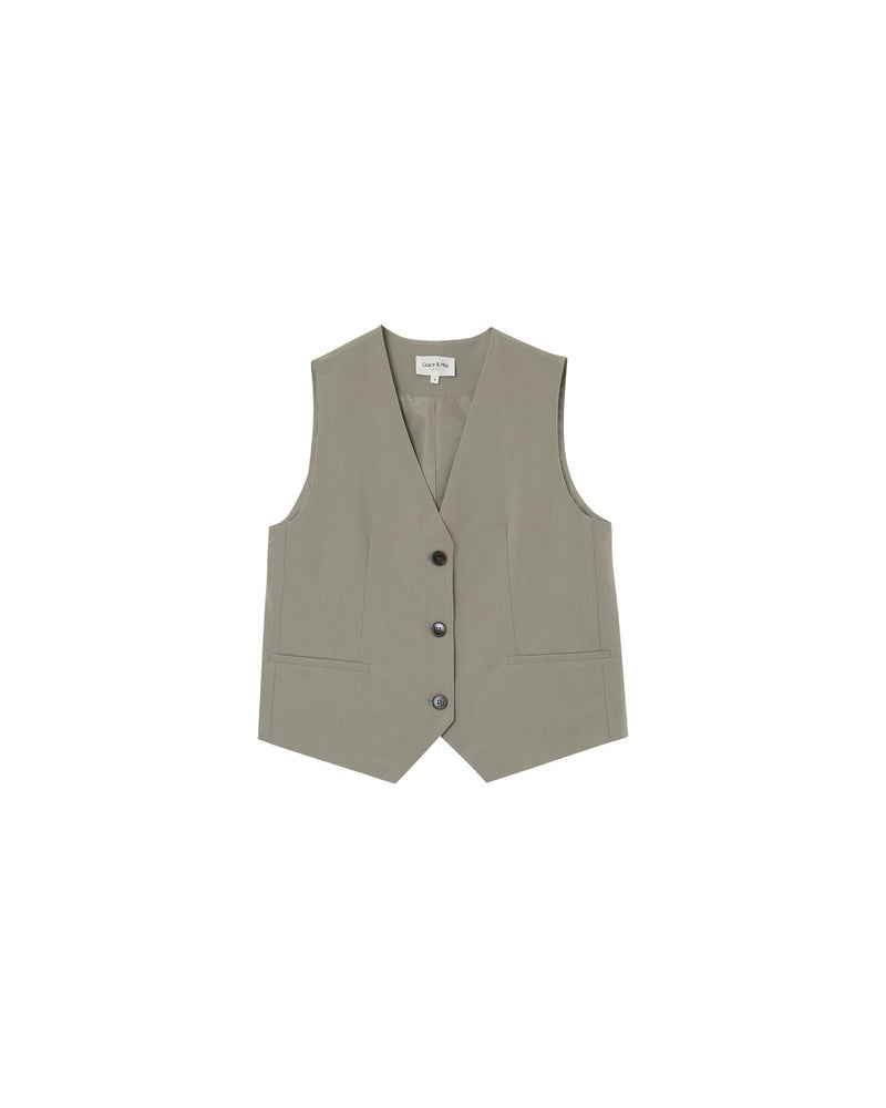 Grace & Mila Loki Waistcoat in Khaki