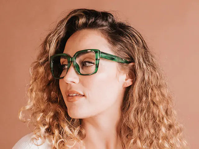 Goodlookers Reading Glasses 'Deirdre' Green Marble