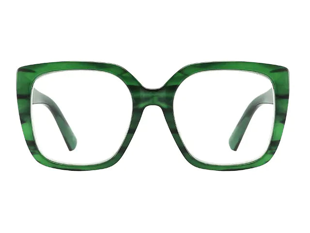 Goodlookers Reading Glasses 'Deirdre' Green Marble