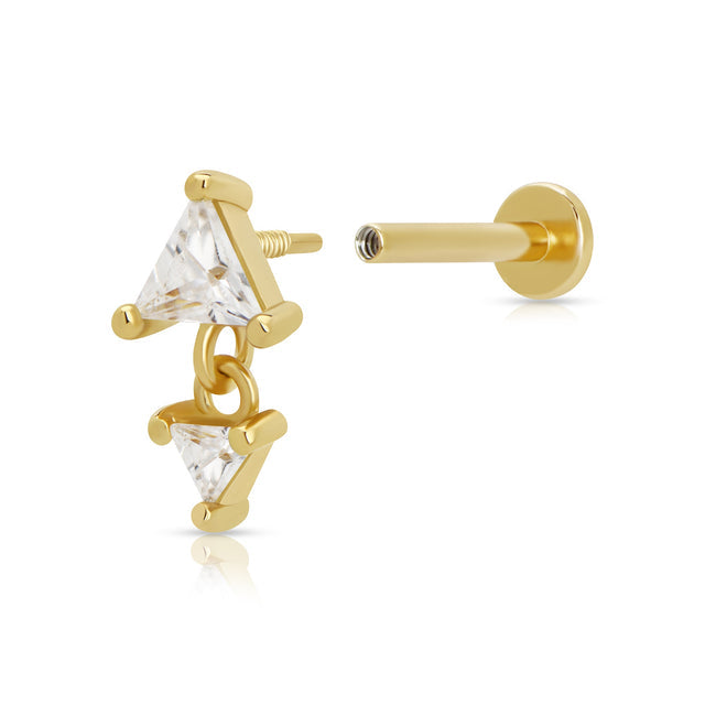 Diamond Drop Single Flat Back Earring