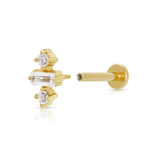 Jessica Baguette Single Flat Back Earring