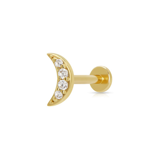 Sparkling Moon Single Flat Back Earring