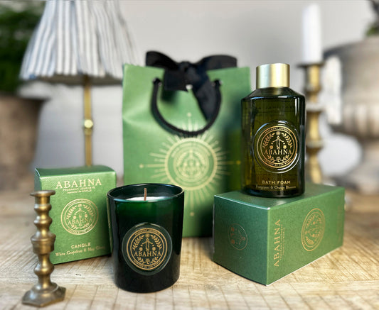 Abahna White Grapefruit & May Chang Bathe By Candlelight - Mini Foam & Candle