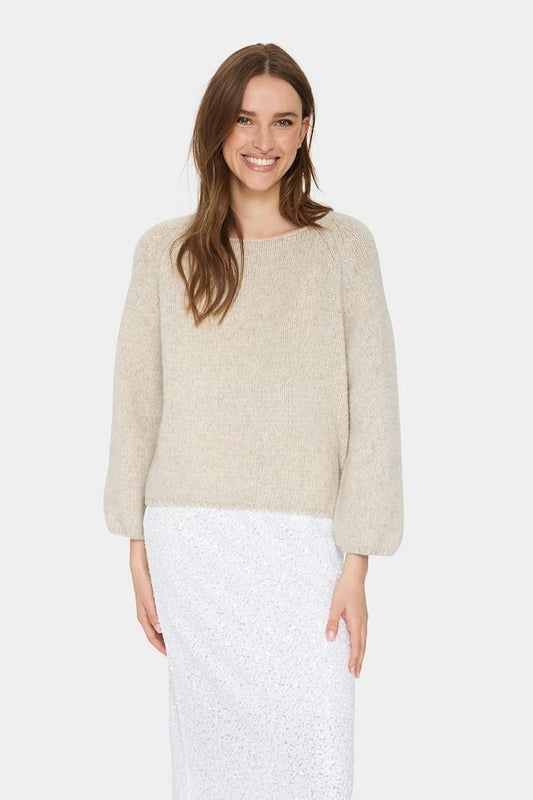 Saint Tropez Gaine Wool Pullover in Grey More Melange