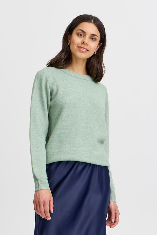 Fransa Ellis Pullover in Green Bay Melange