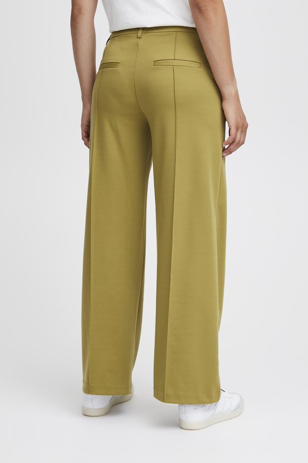 ICHI Kate Office Long Pants in Green Moss
