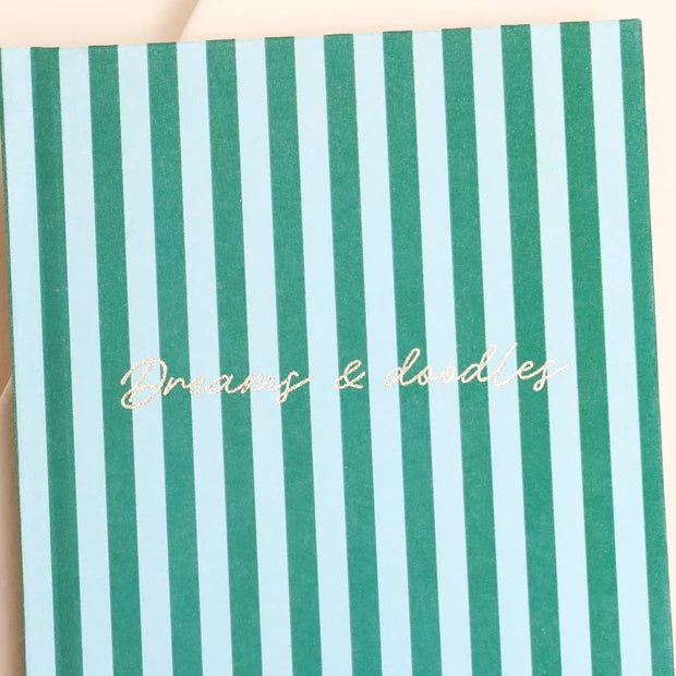 Lisa Angel Green Stripe Dreams and Doodles Notebook
