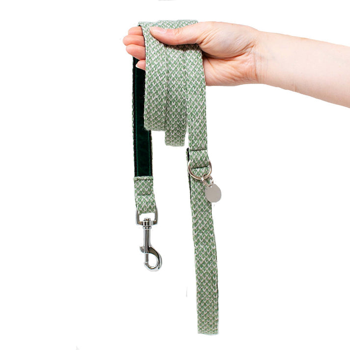 Stocky & Dee Harris Design - Luxury Dog Lead - Green & Dove