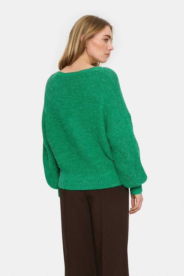 ICHI Felia Pullover in Gumdrop Green Melange