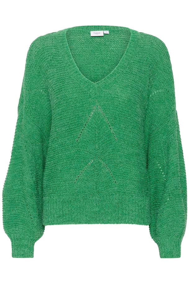 ICHI Felia Pullover in Gumdrop Green Melange