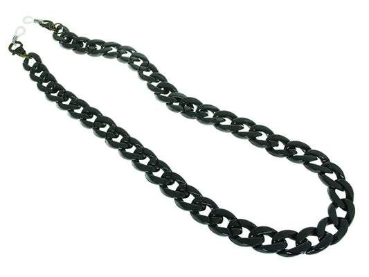Flat Chunky Glasses Chain in Black by Goodlookers